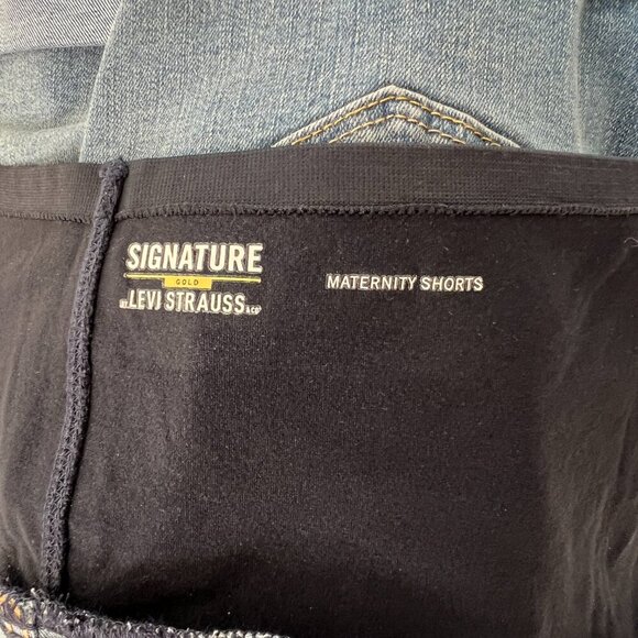 NWT- Sz S Maternity- Levi's Signature Gold Mid-Rise Rolled Hem 3" Shortie Shorts - Picture 5 of 11